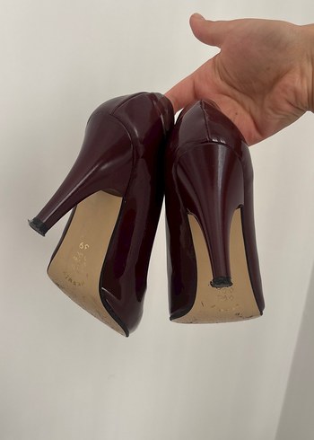 Bordo Rugan deri Stiletto - Görsel 7