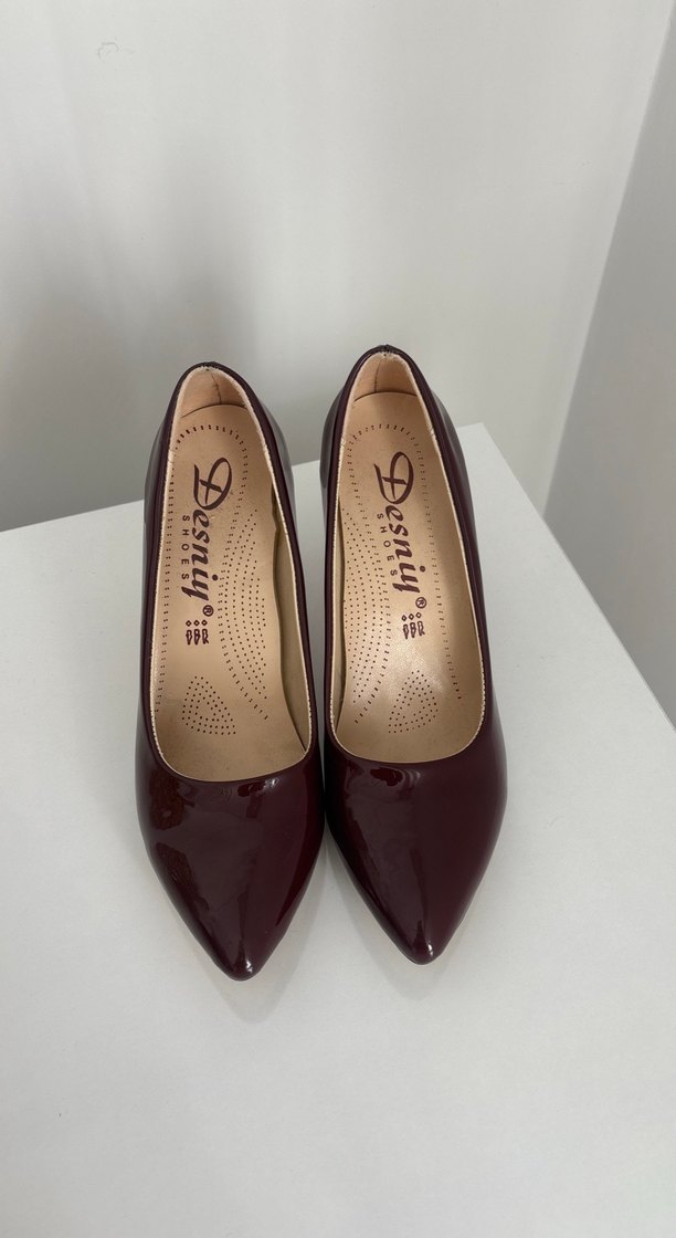 Bordo Rugan deri Stiletto - Görsel 3