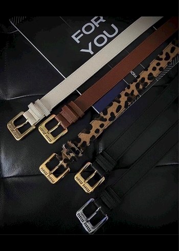 Miu miu Kahverengi Deri Kadın Kemer - Görsel 2