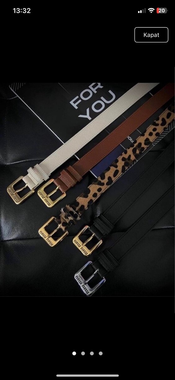 Miu miu Kahverengi Deri Kadın Kemer - Görsel 2