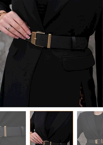 Klasik siyah Deri Kemer - Görsel 2