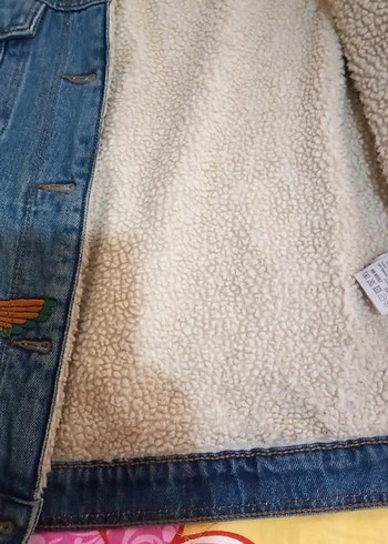 s Beden mavi Renk Nakışlı Mavi Kadın Denim Ceket