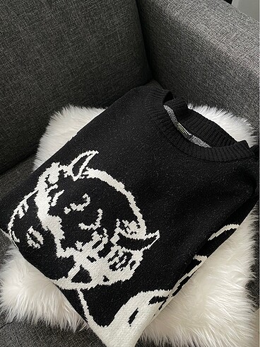 Melek Desenli Oversize Kazak