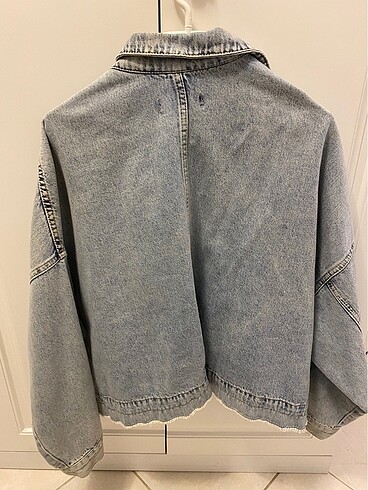 34 Beden mavi Renk Crop kot ceket