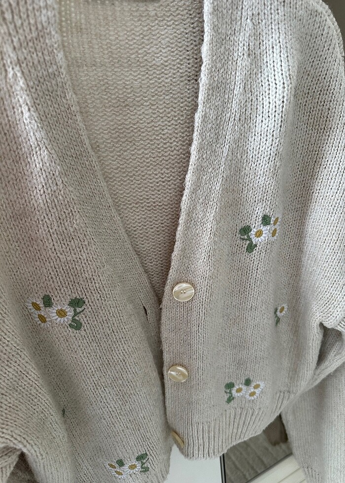 Bej krem hırka - Görsel 2