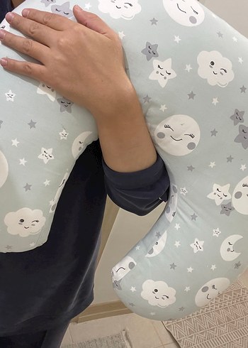 Baskılı Gri Emzirme ve Hamile Yastığı - Görsel 2
