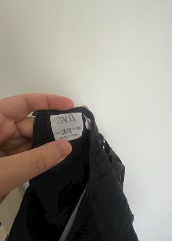 Zara Uzun Kollu Siyah Keten Kız Bluzu - Görsel 3