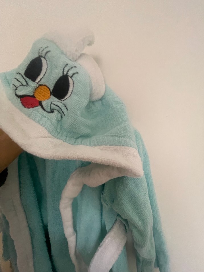 Erkek Çocuk Turkuaz Bornoz - Görsel 4