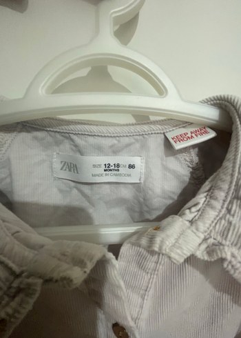 Kız Çocuk Gri Keten Düğmeli Gömlek - Görsel 6