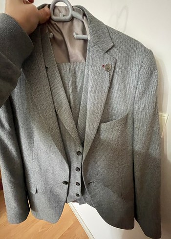 Gri Erkek Klasik Kesim Takım Elbise - Görsel 4