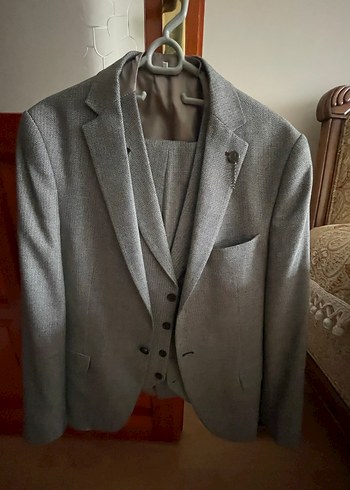 Gri Erkek Klasik Kesim Takım Elbise - Görsel 2