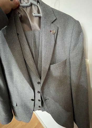 Gri Erkek Klasik Kesim Takım Elbise - Görsel 3