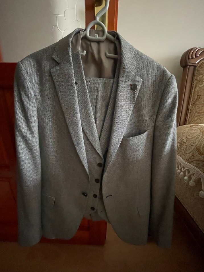 Gri Erkek Klasik Kesim Takım Elbise - Görsel 2