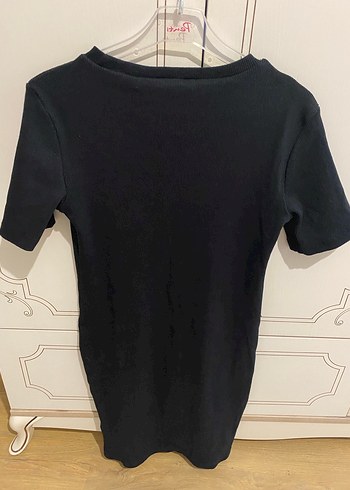 Siyah fitilli esnek elbise - Görsel 3