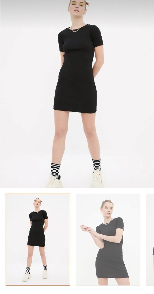 Siyah fitilli esnek elbise - Görsel 5