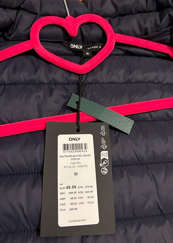 ONLY Lacivert Kısa Fermuarlı Kadın Mont - Görsel 3