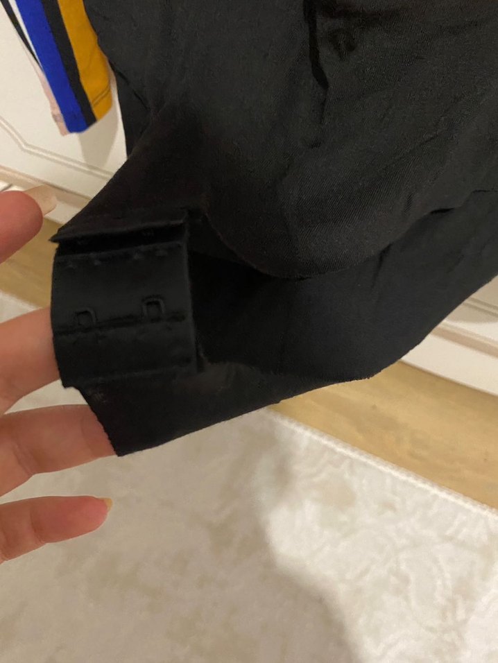 Çizgili, V Yaka, Uzun Kollu Kadın Bluz - Görsel 3