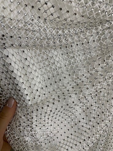 Beyaz abiye elbise - Görsel 2