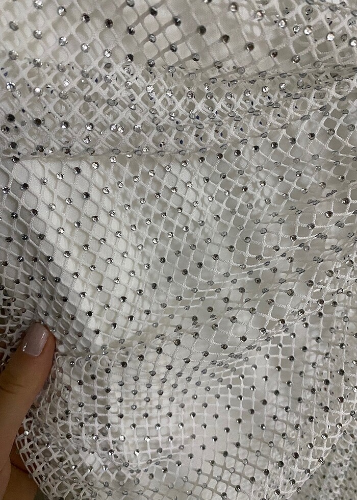 Beyaz abiye elbise - Görsel 2