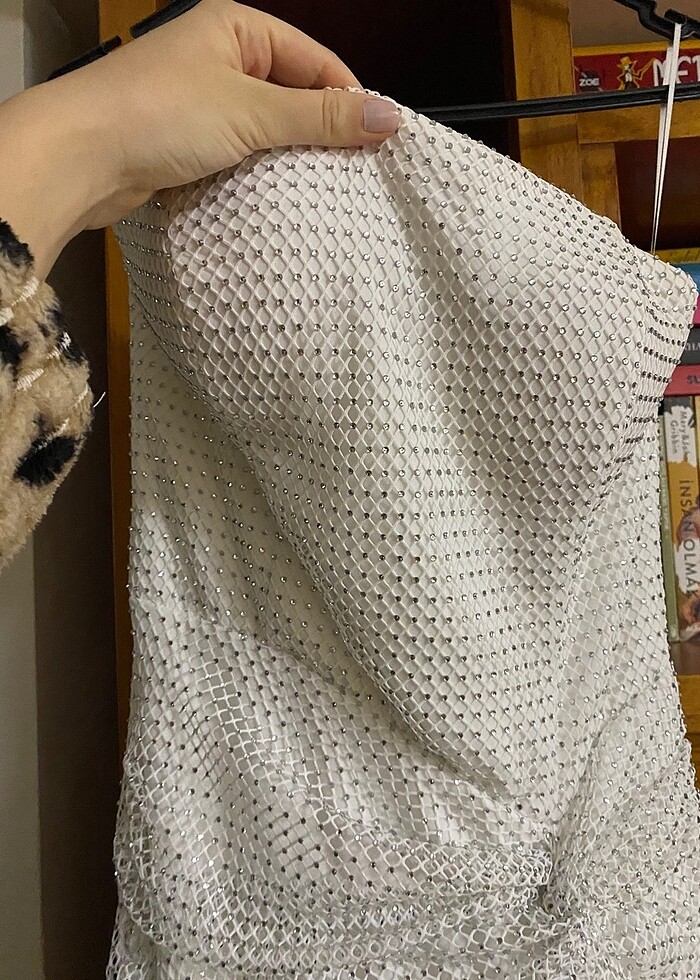 Beyaz abiye elbise - Görsel 3