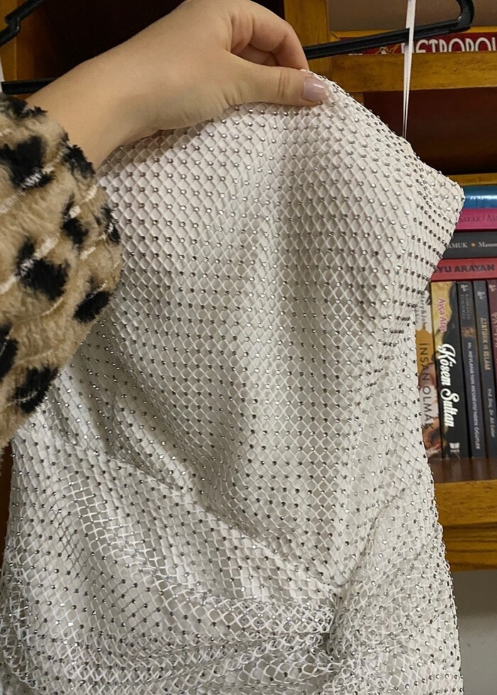 Beyaz abiye elbise - Görsel 4