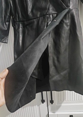 siyah deri elbise - Görsel 5