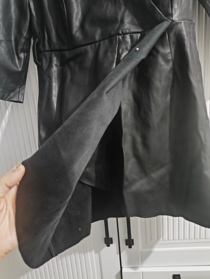 siyah deri elbise - Görsel 5