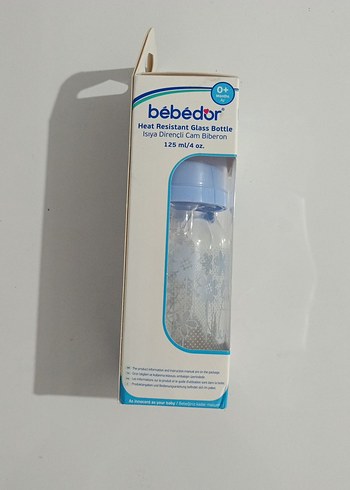 BébéDor Isıya Dayanıklı Cam Biberon 125 ml Mavi - Görsel 2
