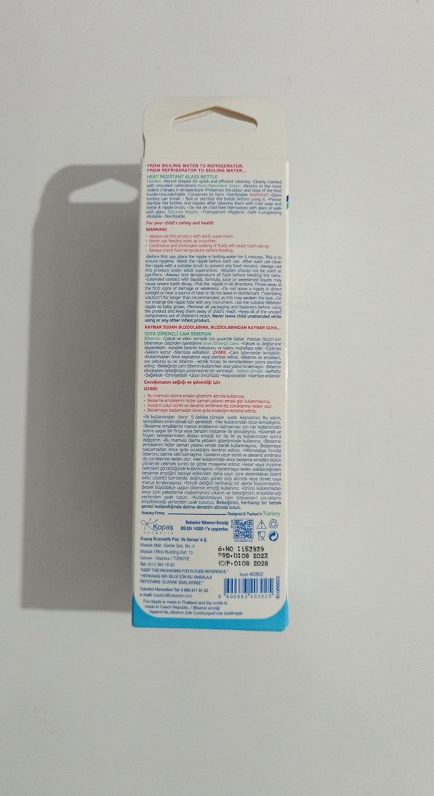 BébéDor Isıya Dayanıklı Cam Biberon 125 ml Mavi - Görsel 3