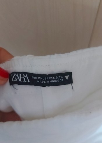 xs Beden Beyaz Straplez Mini zara elbise 1 kere giyildi