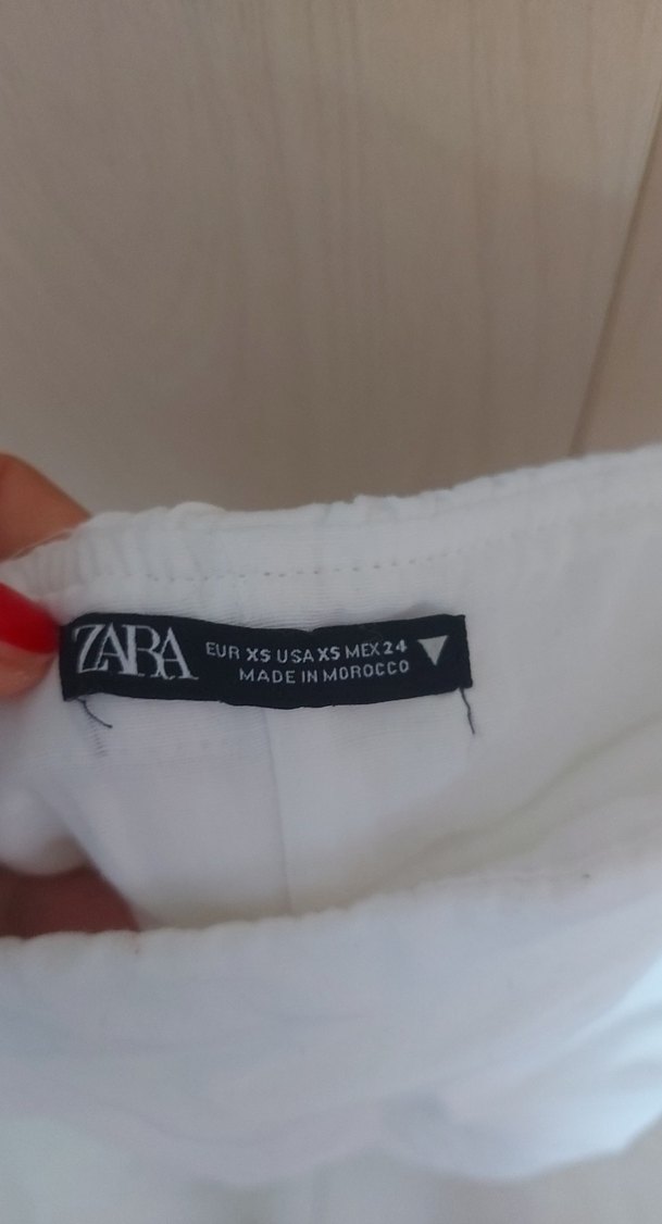 Beyaz Straplez Mini zara elbise 1 kere giyildi - Görsel 3