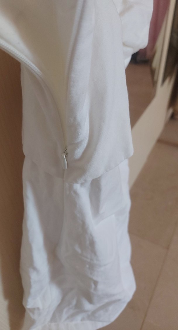 Beyaz Straplez Mini zara elbise 1 kere giyildi - Görsel 4