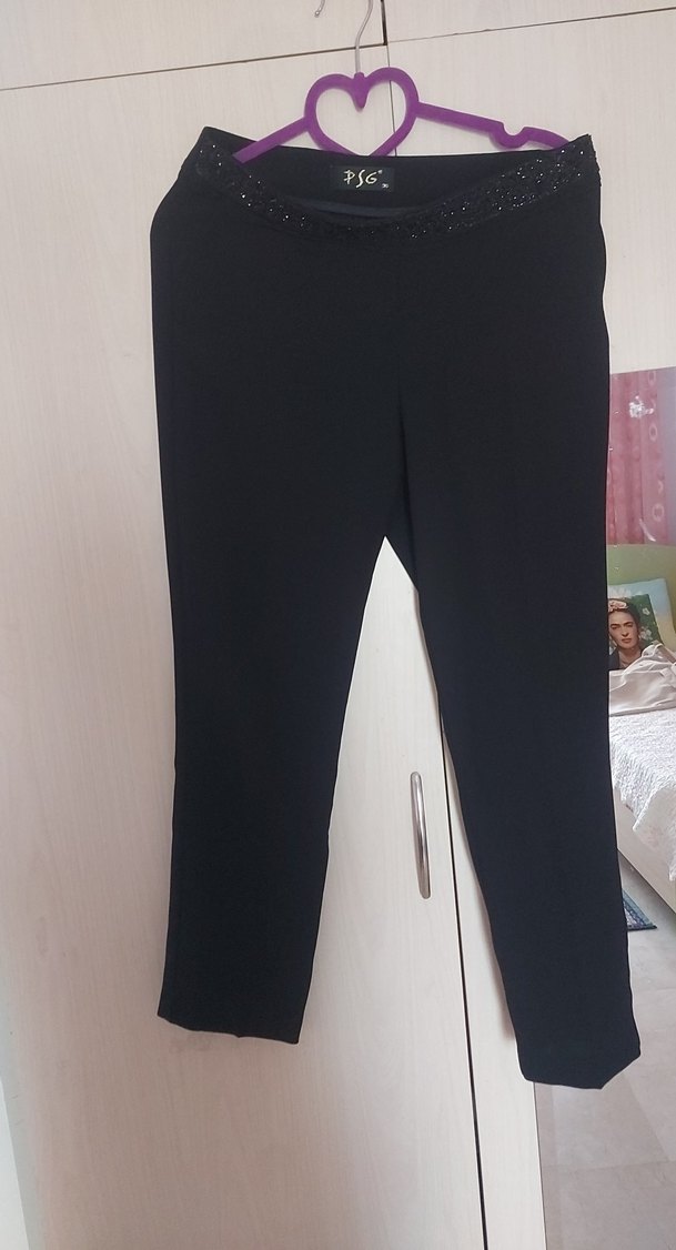 Siyah Kemerli pantolon ve yelek Kadın Takım - Görsel 3