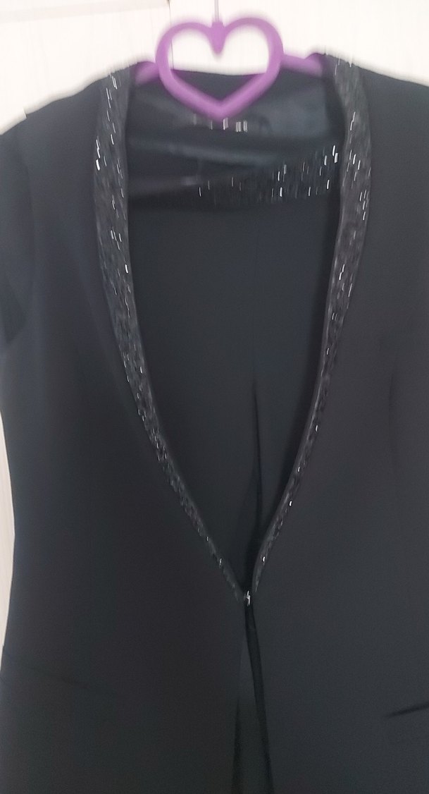 Siyah Kemerli pantolon ve yelek Kadın Takım - Görsel 2