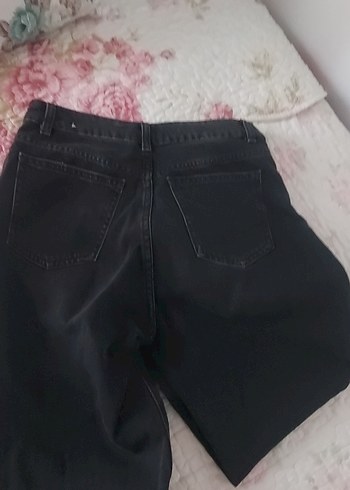 Siyah mom jean Kadın Kot Pantolon - Görsel 3