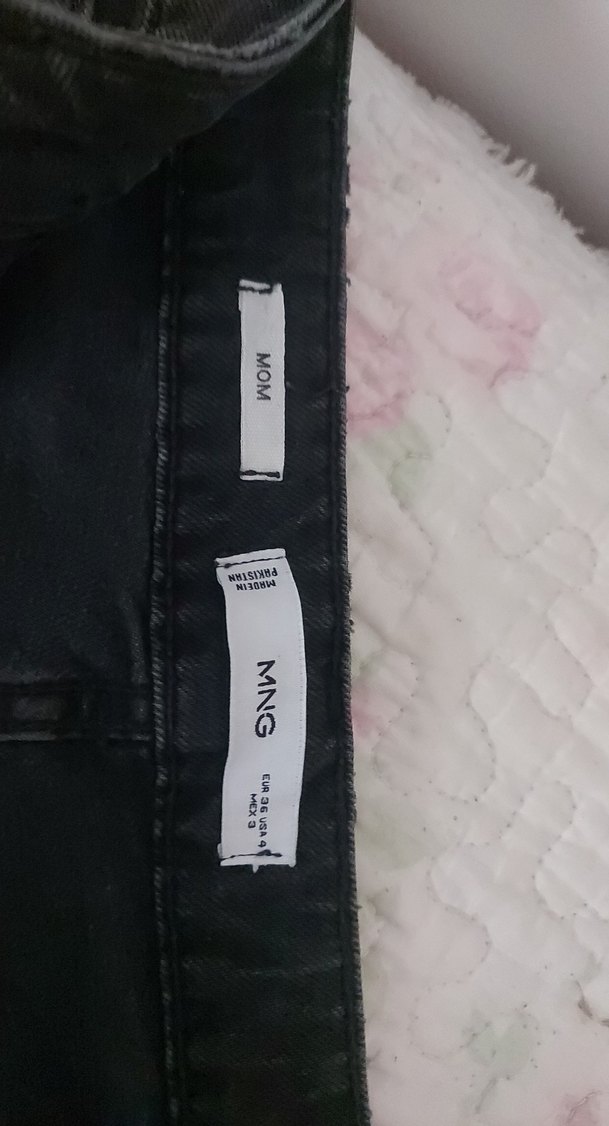 Siyah mom jean Kadın Kot Pantolon - Görsel 2