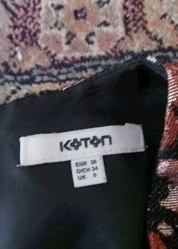 V Yaka Kahverengi Desenli Uzun Bohem Elbise - Görsel 2