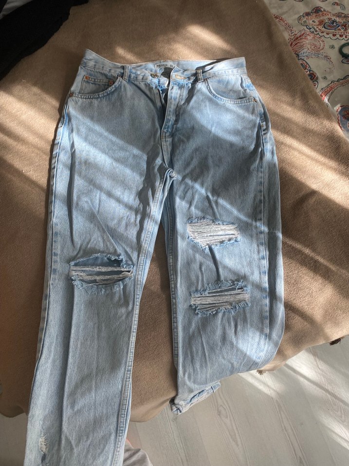 Rahat Kesim Kadın Denim Pantolon Pull And Bear - Görsel 3