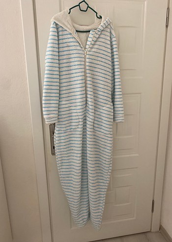 Mavi Çizgili Rahat tulum Pijama - Görsel 2