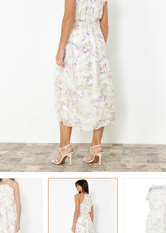 Trendyolmilla çiçekli elbise - Görsel 3