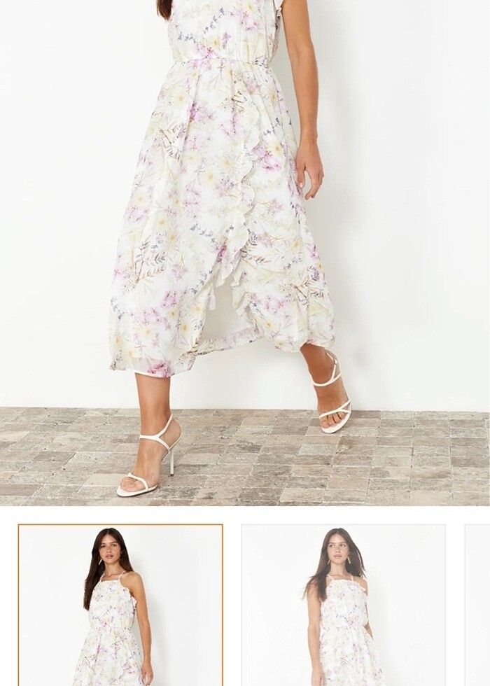 Trendyolmilla çiçekli elbise - Görsel 2