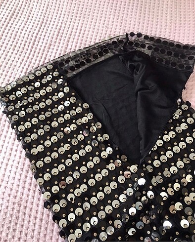 s Beden siyah Renk New arrivals pul payet elbise s beden (muadil)