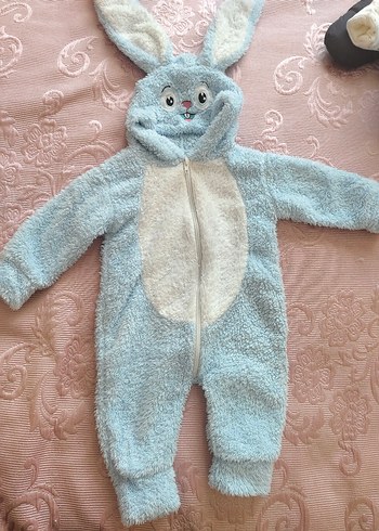 Mavi Tavşan Figürlu bebek  tulum - Görsel 2