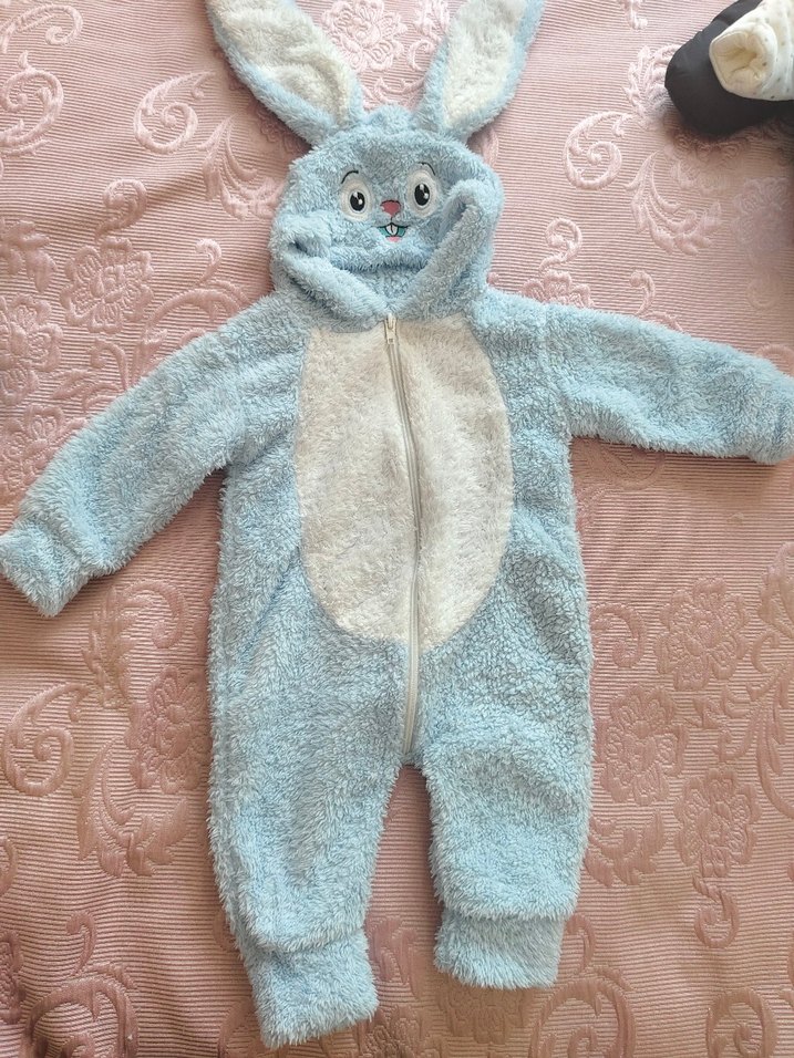 Mavi Tavşan Figürlu bebek  tulum - Görsel 2