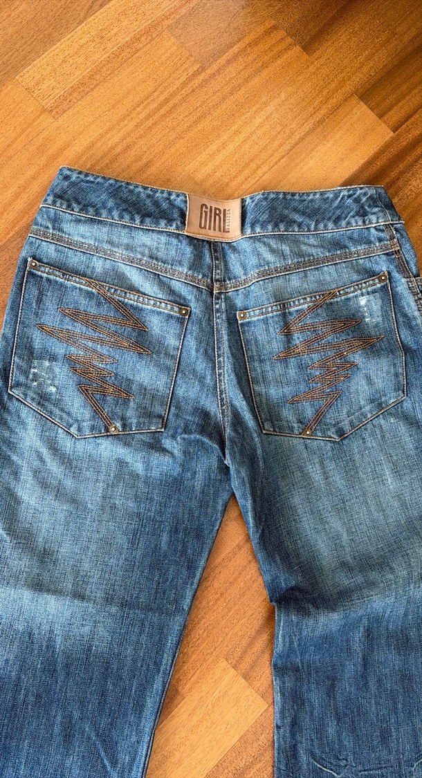 Kadın Lacivert Rahat Kesim Kot Pantolon - Görsel 5