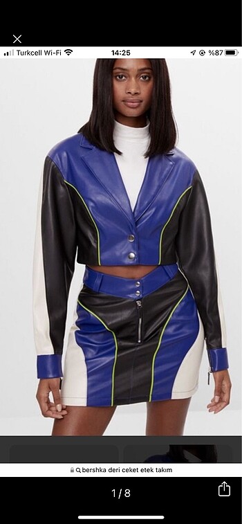 Bershka motorcu ceket crop