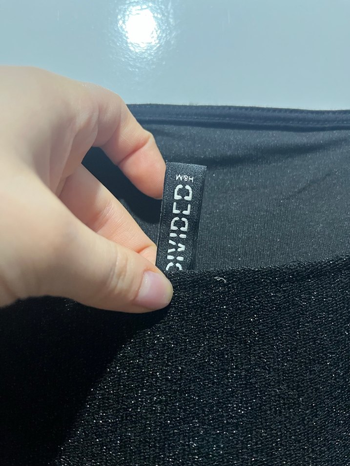 H&M Siyah Simli Askılı Mini Abiye Elbise - Görsel 3