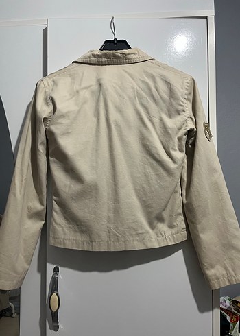 Krem renkli armalı kadın ceket - Görsel 3