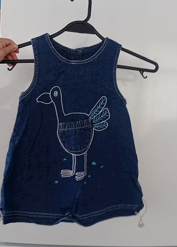 24-36 Ay Beden Kız Çocuk Lacivert Denim Tulum
