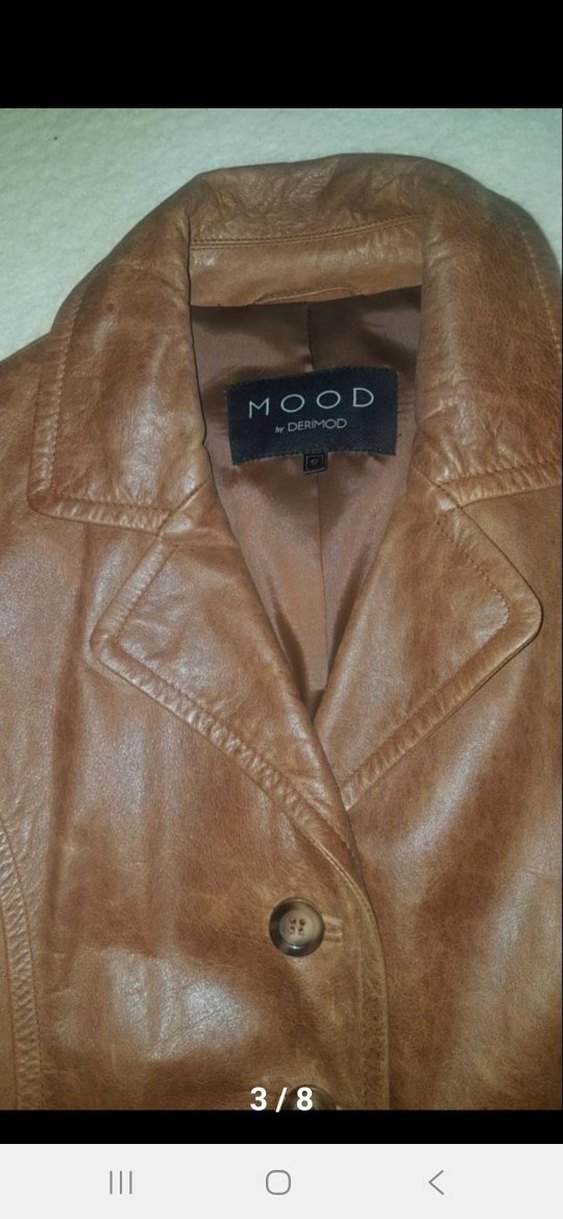 Düğmeli Uzun  Deri Kadın Kaban - Görsel 3